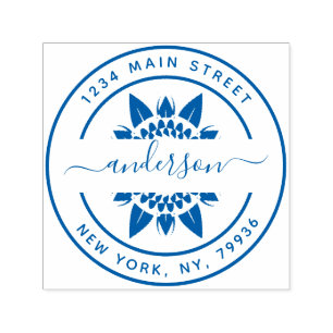 Create Your Own Modern Round Return Address Self-inking Stamp