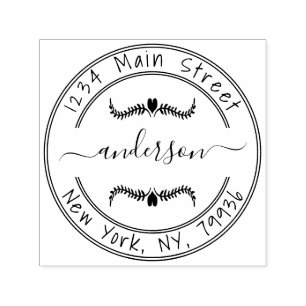 Create Your Own Modern Round Return Address Self-inking Stamp