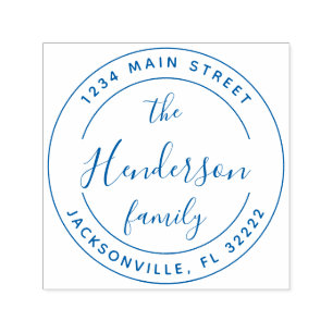 Create Your Own Modern Round Return Address Self-inking Stamp