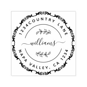 Create Your Own Modern Round Return  Self-inking  Stamp