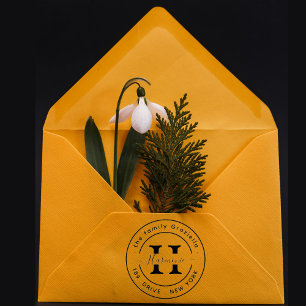 Create Your Own Modern Round  Rubber Stamp