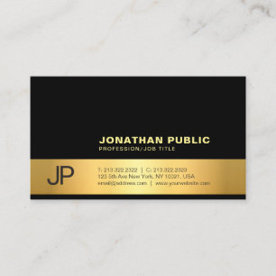 Create Your Own Modern Stylish Gold Monogram Business Card