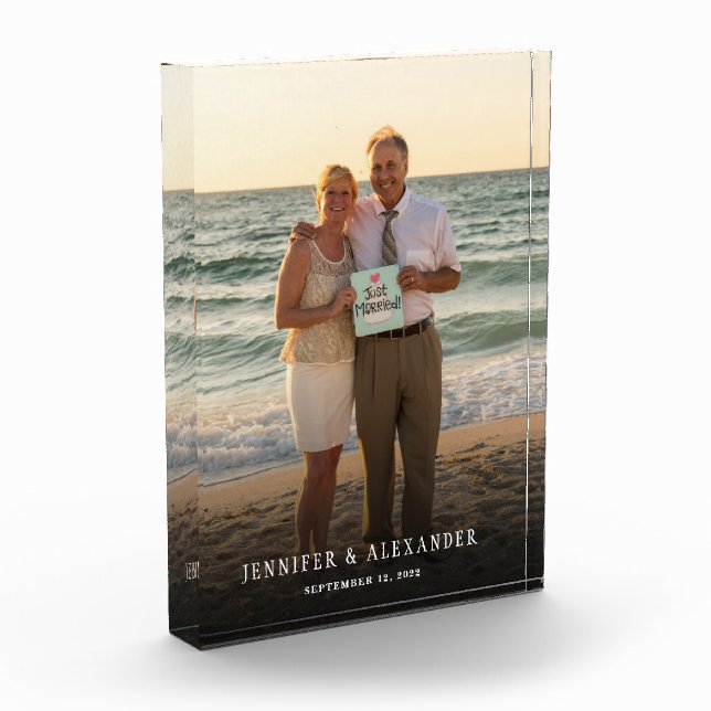 Create your own modern text overlay wedding photo block (Left)