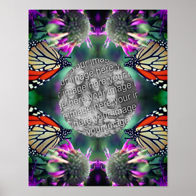 Create Your Own Monarch Butterfly On Flower Frame  Poster (Front)