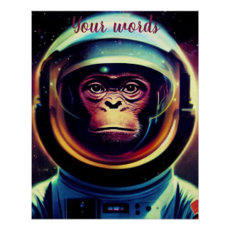 Create Your Own Monkey in Space Astronaut Poster