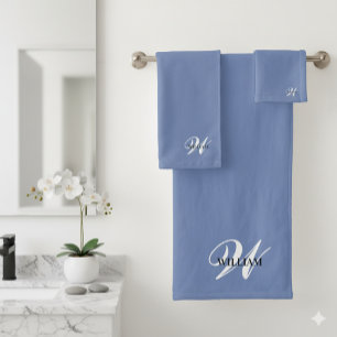 Create Your Own Monogram Color Match Teal  Bath Towel Set