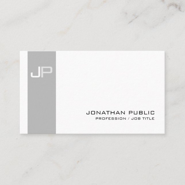 Create Your Own Monogram Elegant Modern Business Card (Front)