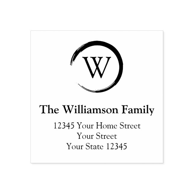 Create Your Own Monogram | Family Return Address Rubber Stamp (Imprint)