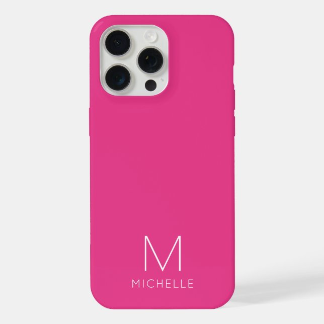 Create Your Own Monogram Modern Template Pink iPhone Case (Back)