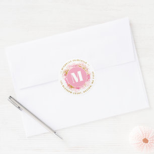  Create Your Own Monogram Return Address Classic Round Sticker