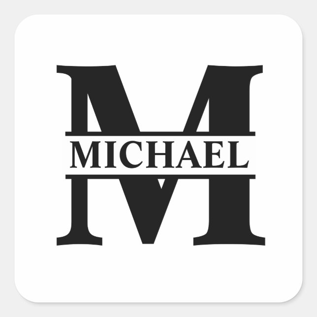 Create Your Own Monogram  Square Sticker (Front)