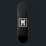 Create Your Own Monogram Template Black and White Skateboard<br><div class="desc">Create Your Own Monogram Template Black and White skateboard. Easily add the monogram initial in white colour on a dark background. choose the deck type from the options menu.</div>