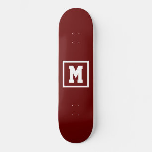 Create Your Own Monogram Template Red and White Skateboard