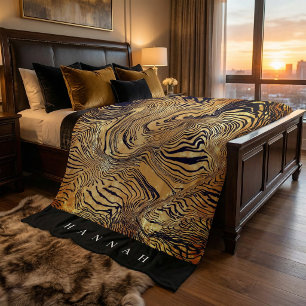 Create your own monogrammed text leopard print  fleece blanket