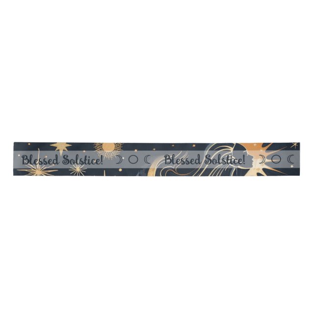 Create Your Own Moon Goddess Celestial Satin Ribbon (Front)