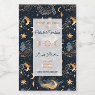 Create Your Own Moon Goddess Celestial Wine Label