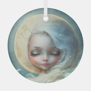 Create Your Own Moonlit Dream Goddess Glass Ornament