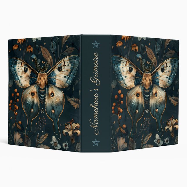 Create Your Own Moonlit Midnight Moth Flowers Binder (Background)