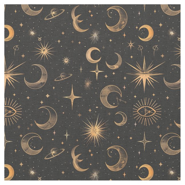 Create Your Own Moons & Planets Celestial Fabric (Close Up)