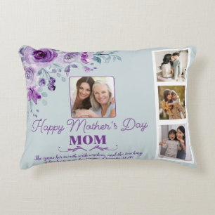 Create Your Own Mother's Day Collage Floral Accent Pillow