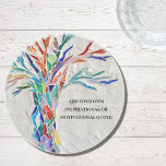 Create Your Own Motivational / Inspirational Quote Coaster<br><div class="desc">This unique coaster is decorated with a colourful mosaic Tree of Life design. Add your chosen quote to personalize it. Click Customize Further to edit font,  font size,  and font colour. Original Mosaic © Michele Davies.</div>