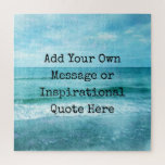 Create Your Own Motivational Inspirational Quote J Jigsaw Puzzle<br><div class="desc">Personalized Motivational Inspirational Quotes. Create your own motivational quote or custom inspirational message! Use our beach decor, nautical, and coastal artwork templates to further customize and make your own great gifts. You can add a personal message, favourite quote, names, text, monograms, lyrics - you name it! Click "customize further" to...</div>