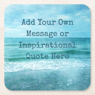 Create Your Own Motivational Inspirational Quote Square Paper Coaster