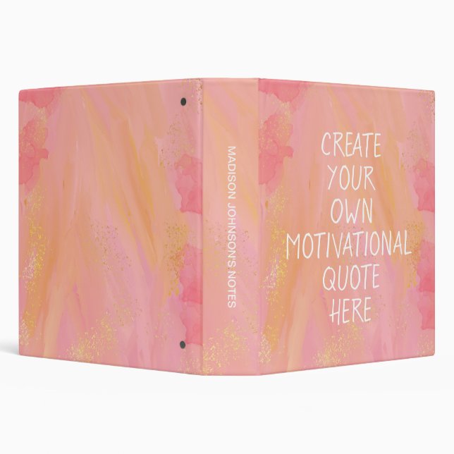 Create Your Own Motivational Quote Back To School Binder (Background)