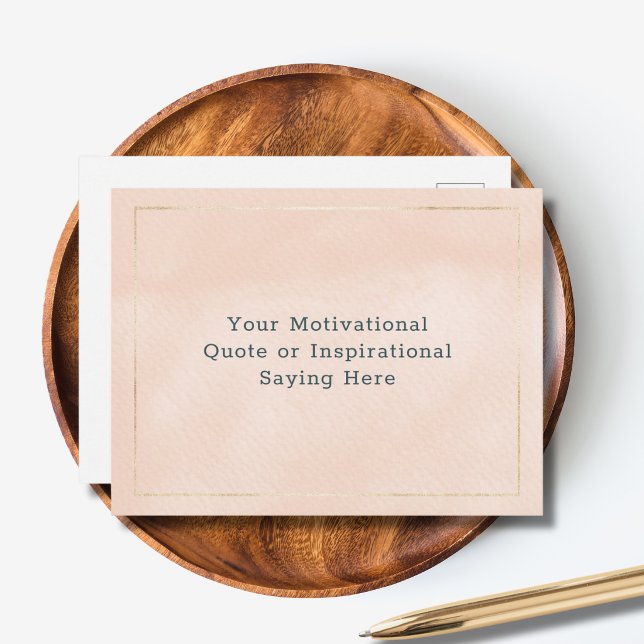 Create Your Own Motivational Quote Blush Pink Gold Postcard (Creator Uploaded)