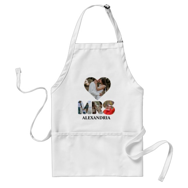 Create your own Mr and Mrs photo Matching couple Standard Apron (Front)