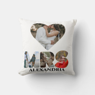 Create your own Mr and Mrs photo Matching couple Throw Pillow