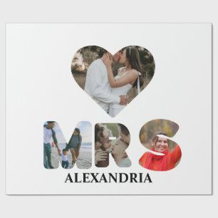 Create your own Mr and Mrs photo Matching couple Wrapping Paper