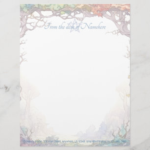 Create Your Own Mulitcolored Rainbow Forest Scenic Letterhead