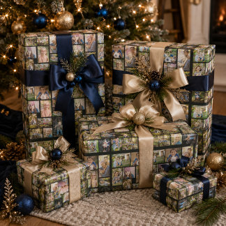 Create Your Own Multi Photo Collage Wrapping Paper
