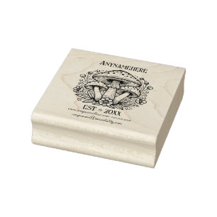 Create Your Own Mushrooms Flowers Floral Rubber Stamp