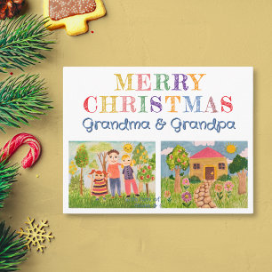 Create Your Own My Kid's Art Merry Christmas Holiday Card