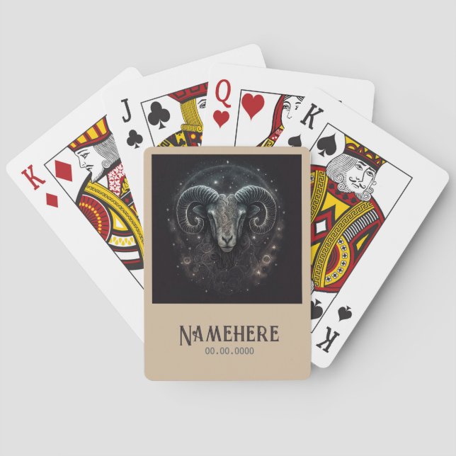 Create Your Own Mystical Astrology Aries Zodiac Playing Cards (Back)