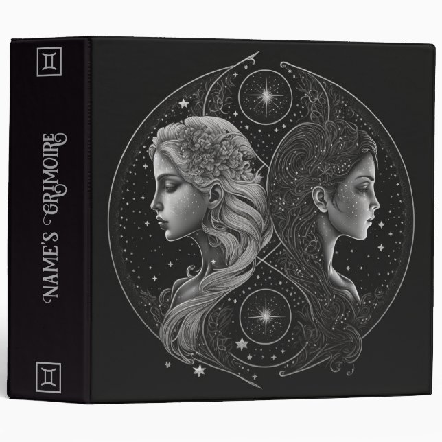 Create Your Own Mystical Astrology Gemini Zodiac Binder (Front/Spine)