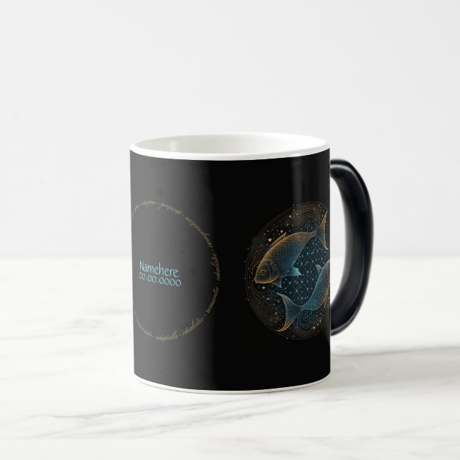 Create Your Own Mystical Astrology Pisces Zodiac Magic Mug (Front Right)