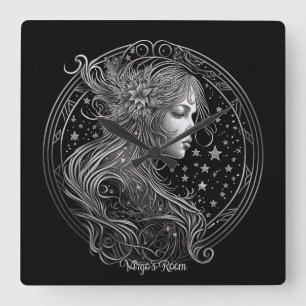 Create Your Own Mystical Astrology Virgo Zodiac Square Wall Clock