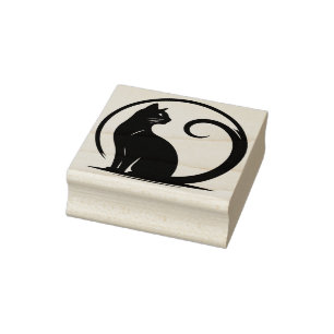 Create Your Own Mystical Black Cat Arch Rubber Stamp