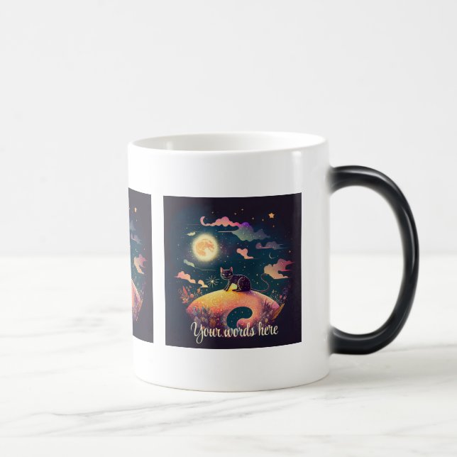 Create Your Own Mystical Black Cat Landscape Magic Mug (Right)