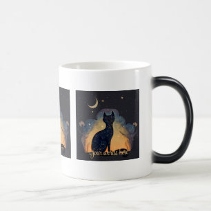 Create Your Own Mystical Black Cat Silhouette Magic Mug