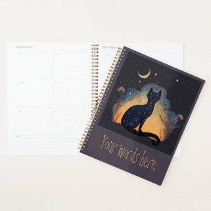 Create Your Own Mystical Black Cat Silhouette Planner