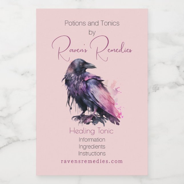 Create Your Own Mystical Black Raven Apothecary  Food Label (Single Label)