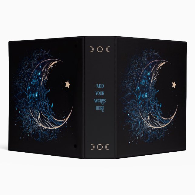 Create Your Own Mystical Blue & Gold Moon Binder (Background)