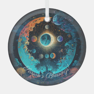 Create Your Own Mystical Blue Moon Forest Glass Ornament