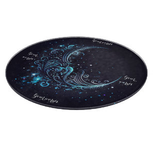Create Your Own Mystical Blue & Silver Moon Altar Cutting Board