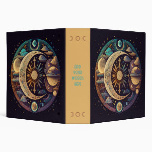 Create Your Own Mystical Crescent Moon & Planets Binder