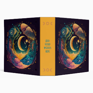 Create Your Own Mystical Crescent Moons Forest Binder